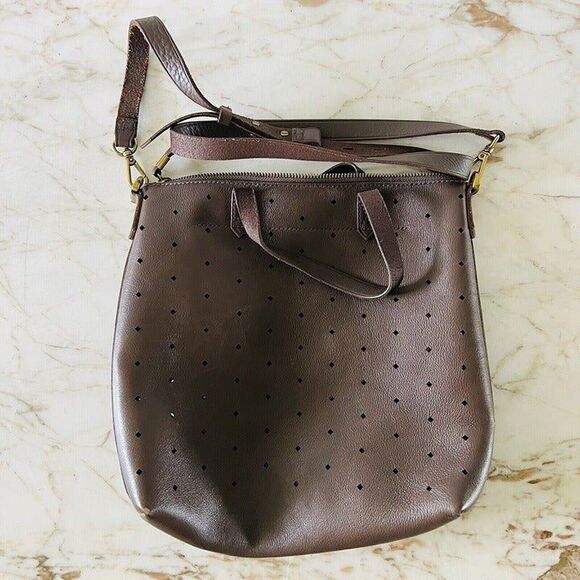 MADEWELL Mini Transport Perforated Leather Crossbody Bag - Castle Rock - Picture 4 of 11